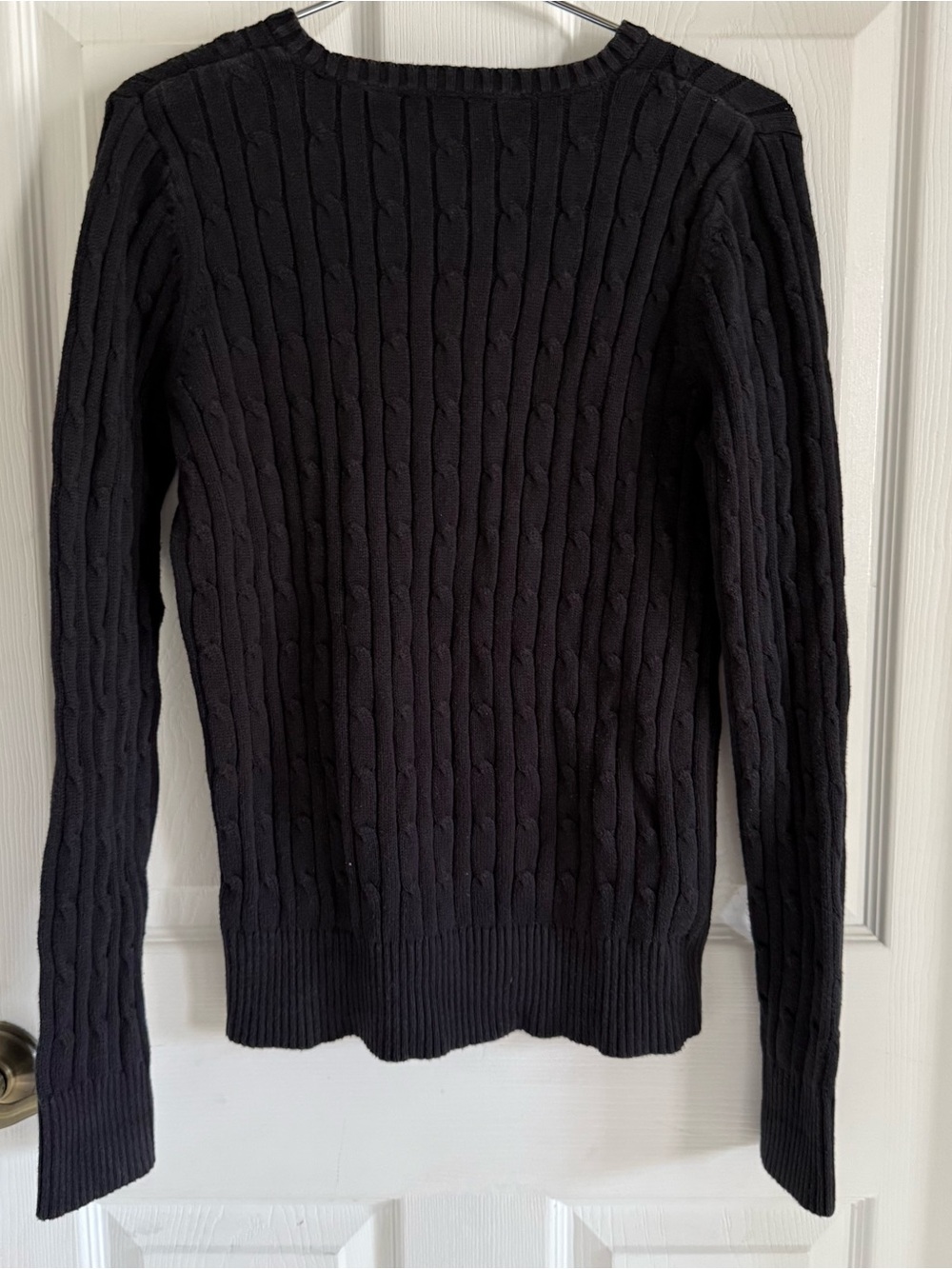 womens cableknit crew neck sweater - Picture 4 of 4